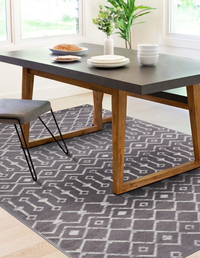 Light Gray 10' x 13' 1 Moroccan Trellis Rectangle Rug