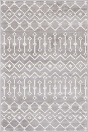Light Gray 4' 1 x 6' 1 Moroccan Trellis Rectangle Rug