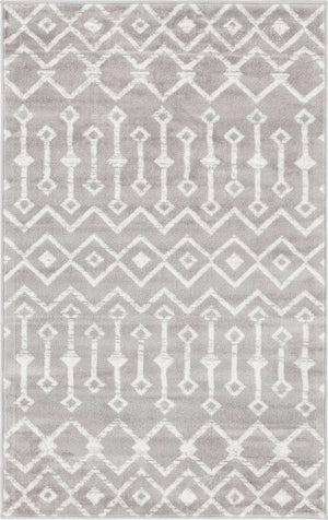 Light Gray 3' 3 x 5' 3 Moroccan Trellis Rectangle Rug