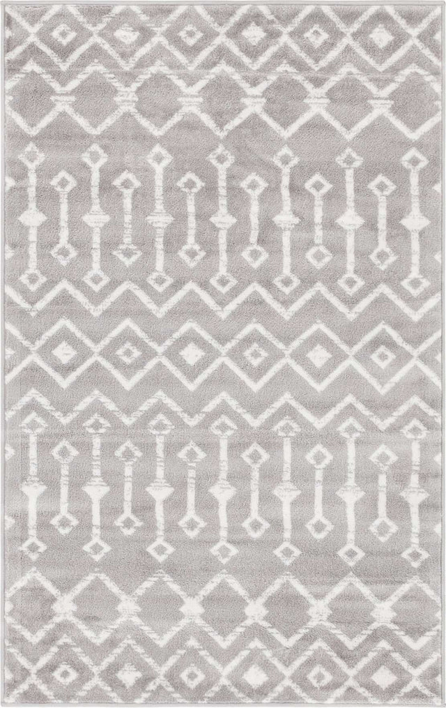 Light Gray 3' 3 x 5' 3 Moroccan Trellis Rectangle Rug