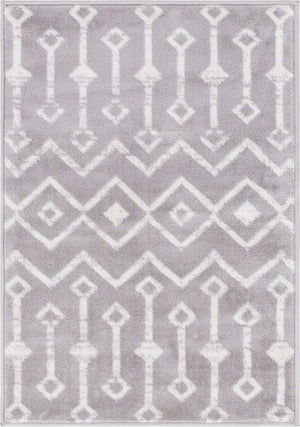 Light Gray 2' 2 x 3' Moroccan Trellis Rectangle Rug