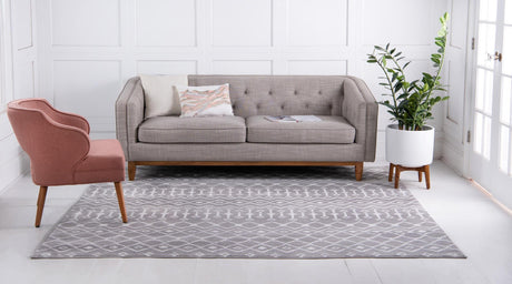 Light Gray 7' 10 x 7' 10 Moroccan Trellis Square Area Rug 100% Polypropylene Easy Clean Geometric Traditional Carpet for Interior Design Home Decor for Sale at Rug Engine