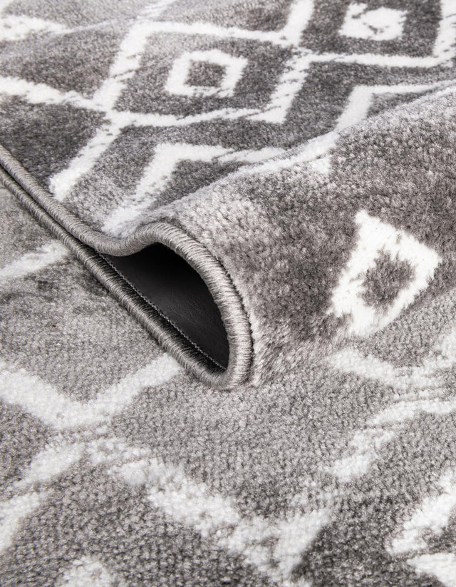 Light Gray 2' x 10' Moroccan Trellis Runner Rug