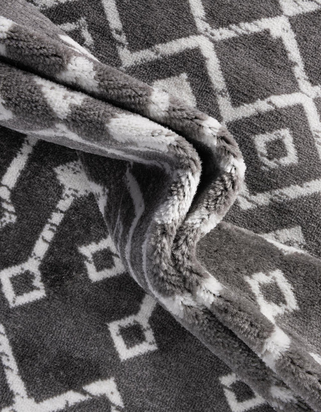Light Gray 2' x 10' Moroccan Trellis Runner Rug