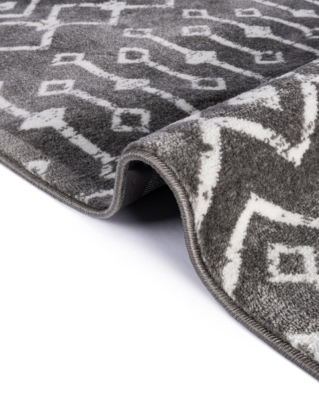 Light Gray 2' x 10' Moroccan Trellis Runner Rug