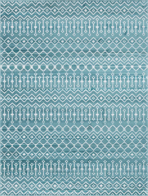 Turquoise 9' x 12' 2 Moroccan Trellis Rectangle Rug