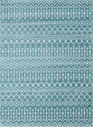 Turquoise 8' x 11' Moroccan Trellis Rectangle Rug
