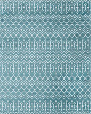 Turquoise 8' x 10' Moroccan Trellis Rectangle Rug