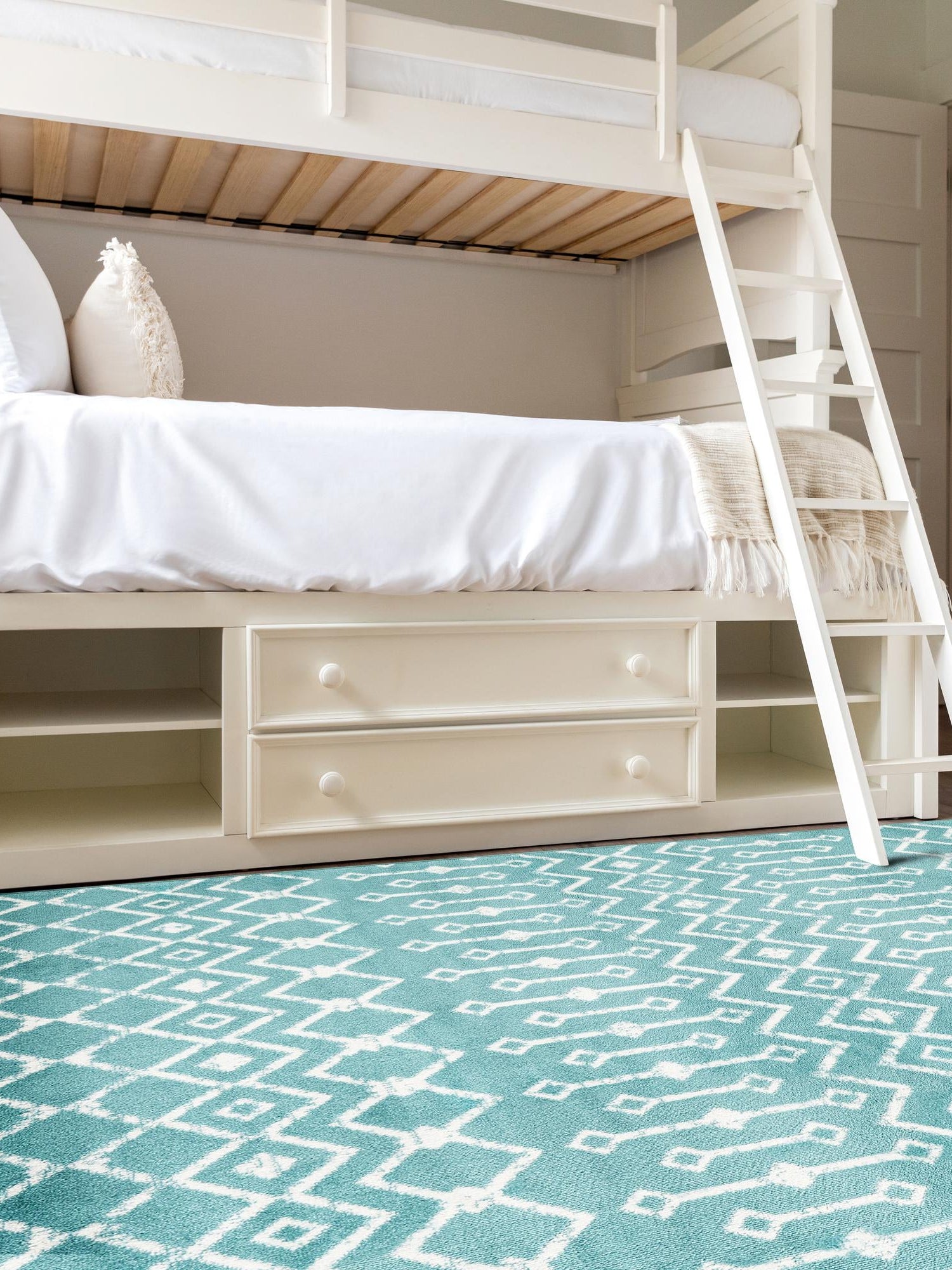 Turquoise 3' 1 x 5' 3 Moroccan Trellis Rectangle Area Rug 100% Polypropylene Easy Clean Geometric Traditional Carpet for Interior Design Home Decor for Sale at Rug Engine