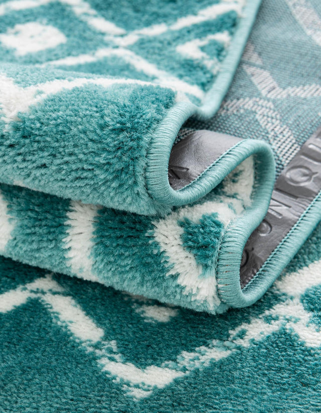 Turquoise 4' 1 x 6' 1 Moroccan Trellis Rectangle Area Rug
