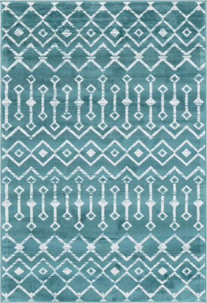 Turquoise 4' 1 x 6' 1 Moroccan Trellis Rectangle Area Rug