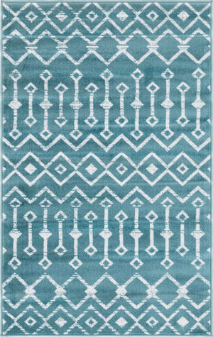 Turquoise 3' 3 x 5' 3 Moroccan Trellis Rectangle Rug