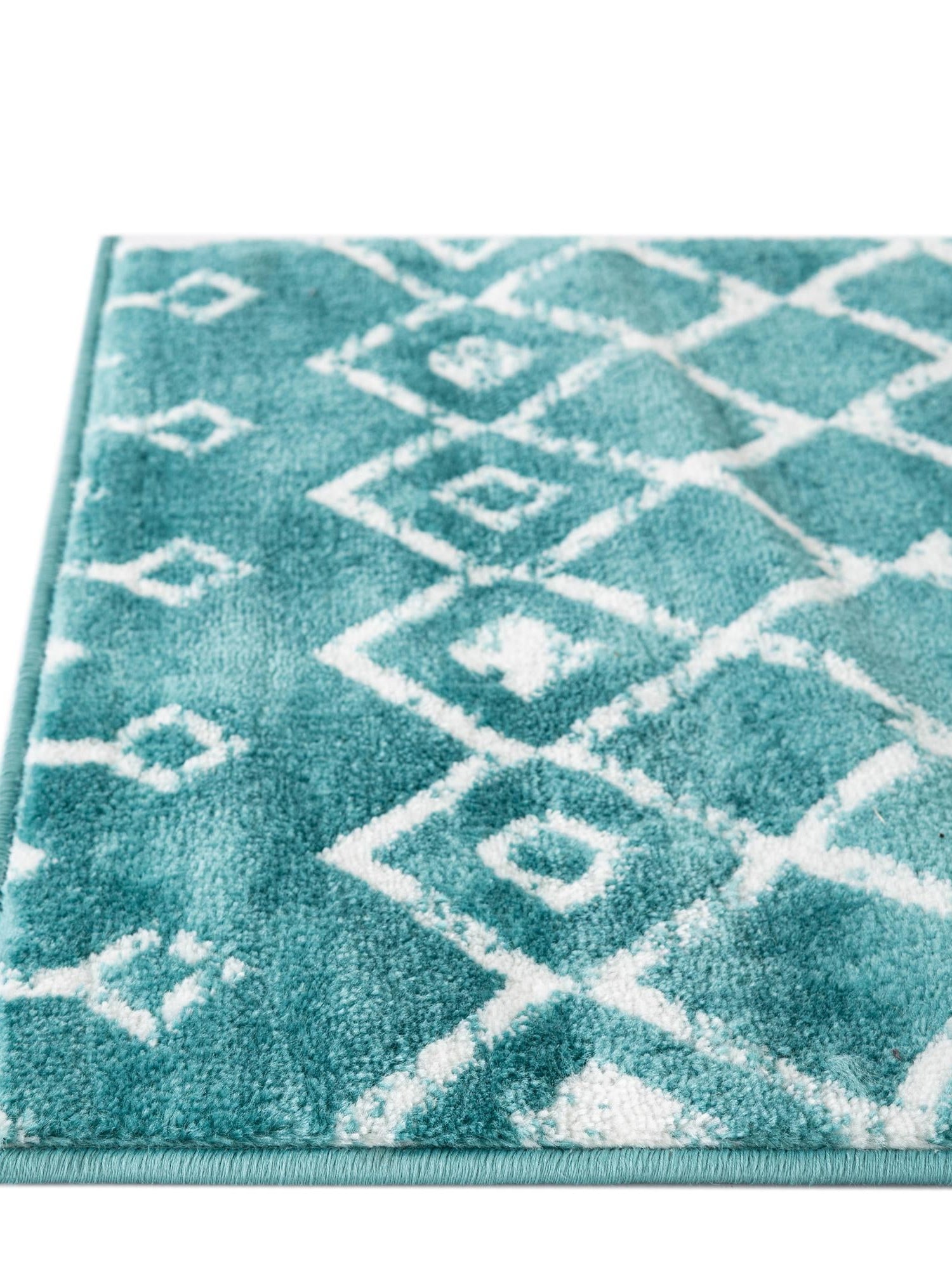 Turquoise 7' 10 x 7' 10 Moroccan Trellis Square Area Rug 100% Polypropylene Easy Clean Geometric Traditional Carpet for Interior Design Home Decor for Sale at Rug Engine