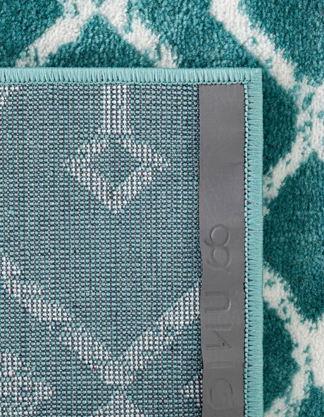 Turquoise 7' 10 x 7' 10 Moroccan Trellis Square Area Rug 100% Polypropylene Easy Clean Geometric Traditional Carpet for Interior Design Home Decor for Sale at Rug Engine