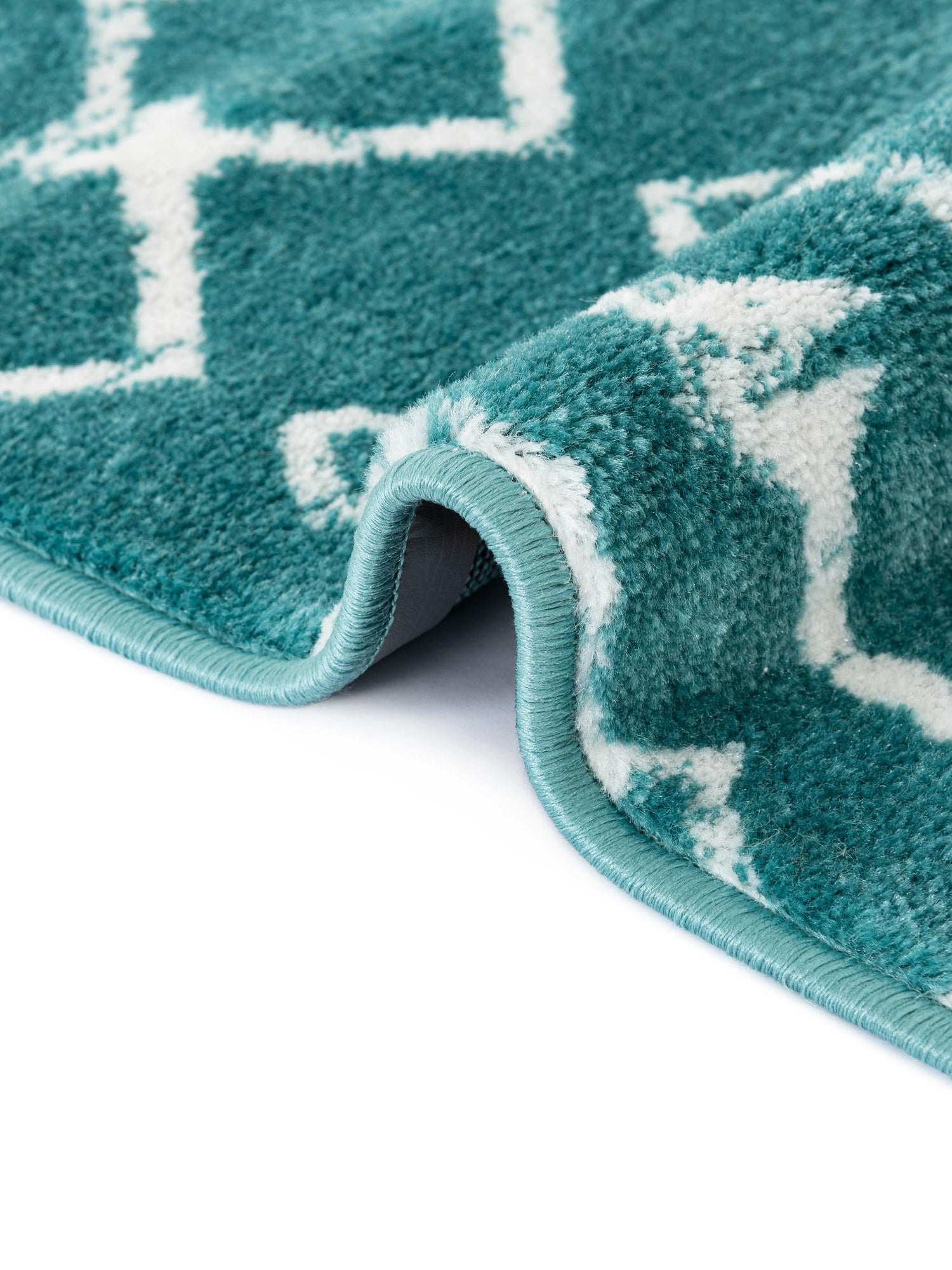 Turquoise 7' 10 x 7' 10 Moroccan Trellis Square Area Rug 100% Polypropylene Easy Clean Geometric Traditional Carpet for Interior Design Home Decor for Sale at Rug Engine