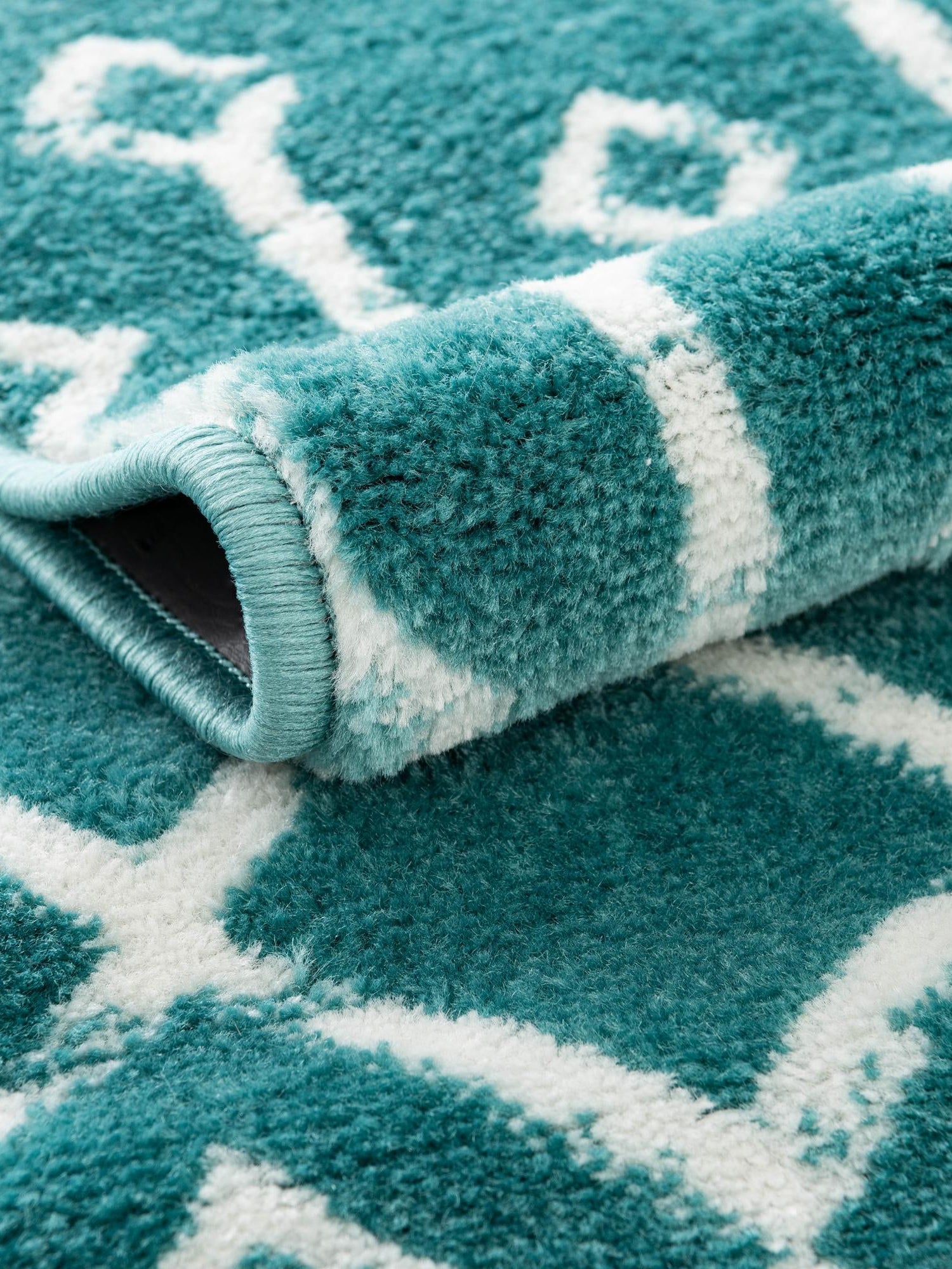 Turquoise 2' x 9' 10 Moroccan Trellis Runner Area Rug 100% Polypropylene Easy Clean Geometric Traditional Carpet for Interior Design Home Decor for Sale at Rug Engine