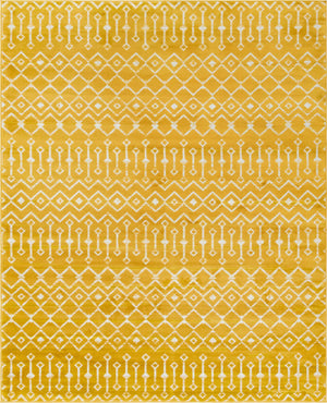 Yellow 7' 10 x 10' Moroccan Trellis Rectangle Area Rug