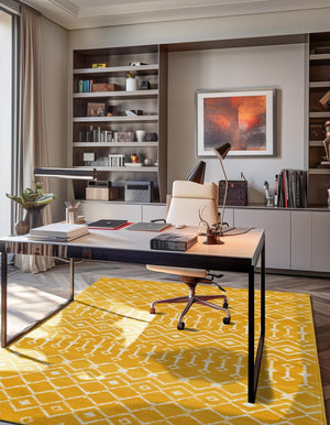 Yellow 7' 10 x 11' Moroccan Trellis Rectangle Area Rug