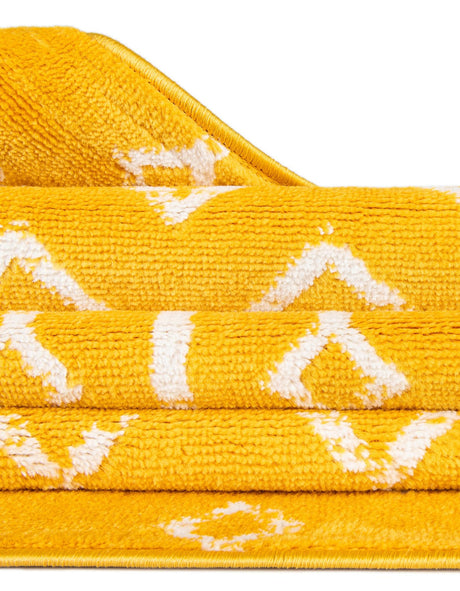 Yellow 7' 10 x 11' Moroccan Trellis Rectangle Area Rug 100% Polypropylene Easy Clean Geometric Traditional Carpet for Interior Design Home Decor for Sale at Rug Engine