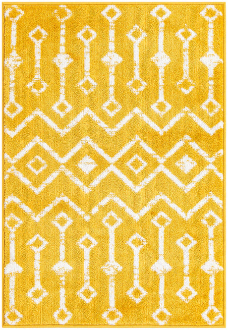 Yellow 2' 2 x 3' 1 Moroccan Trellis Rectangle Rug