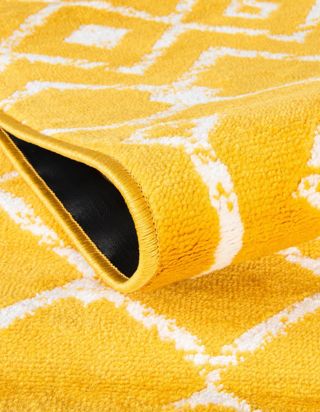 Yellow 12' x 12' Moroccan Trellis Square Rug