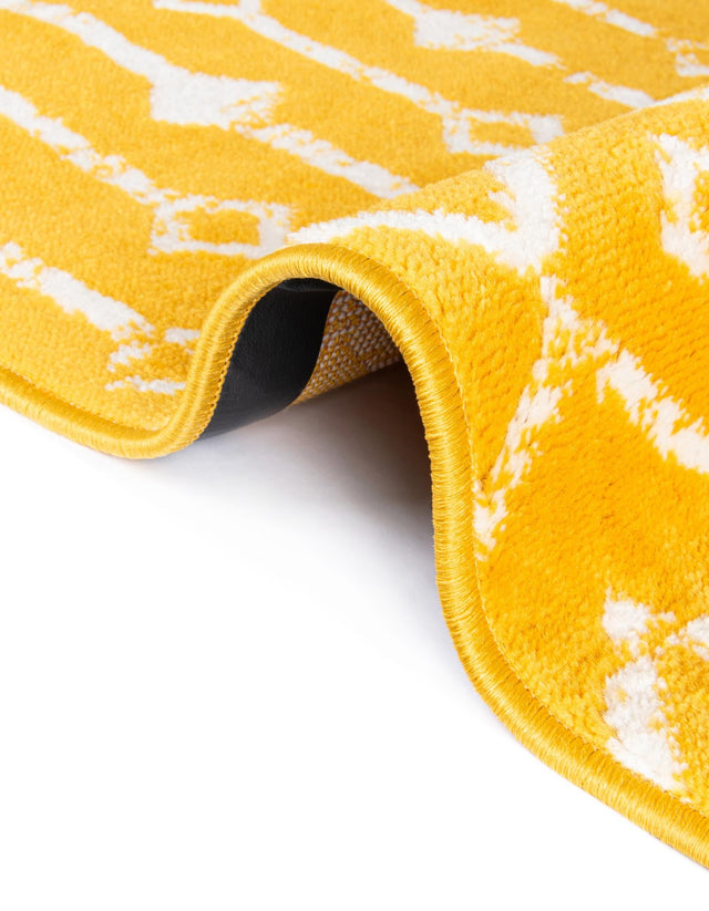 Yellow 10' x 10' Moroccan Trellis Square Rug
