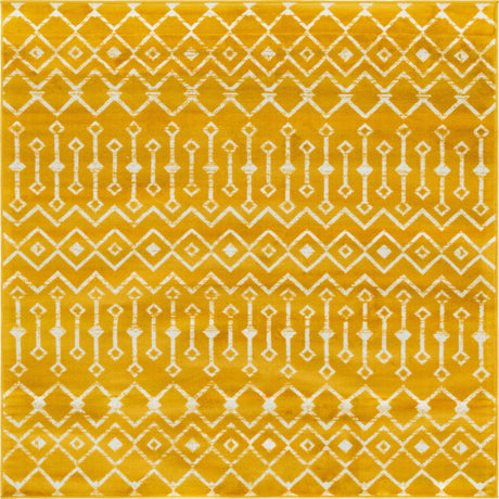 Yellow 6' 1 x 6' 1 Moroccan Trellis Square Rug