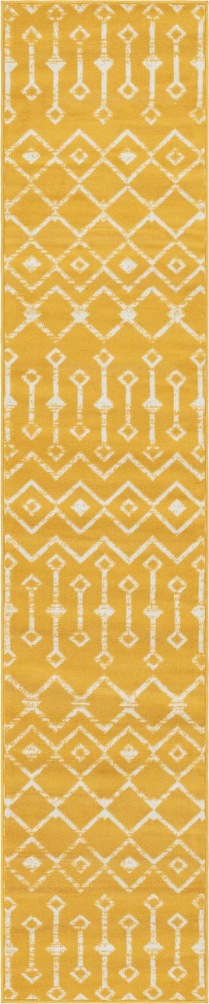 Yellow 2' x 9' 10 Moroccan Trellis Runner Area Rug