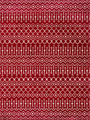 Red 9' x 12' Moroccan Trellis Rectangle Area Rug