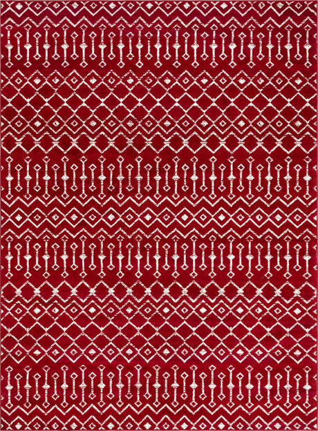 Red 8' x 11' Moroccan Trellis Rectangle Rug