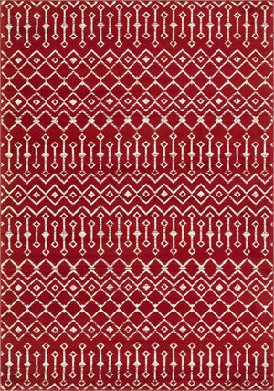 Red 7' x 10' Moroccan Trellis Rectangle Rug