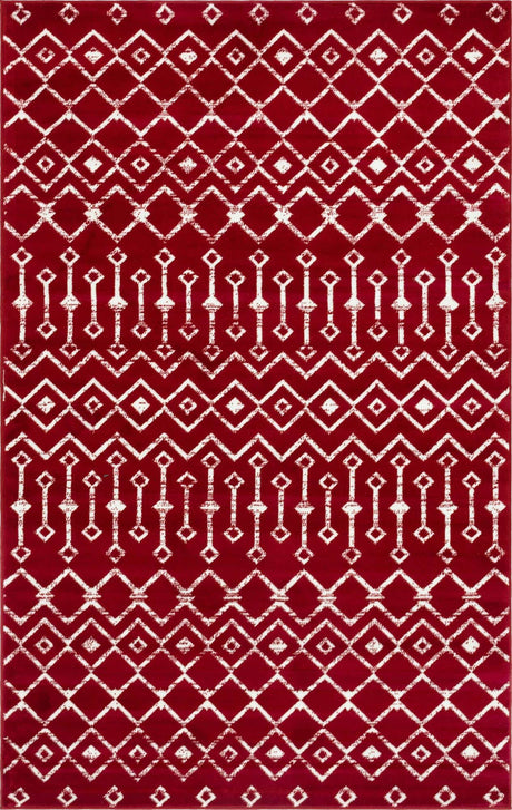 Red 5' 3 x 8' Moroccan Trellis Rectangle Rug