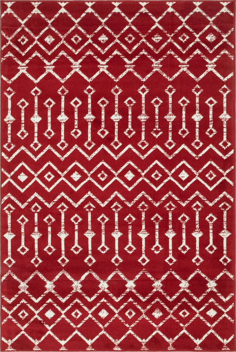 Red 4' 1 x 6' 1 Moroccan Trellis Rectangle Rug