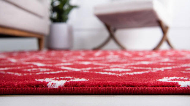 Red 6' 1 x 6' 1 Moroccan Trellis Square Rug