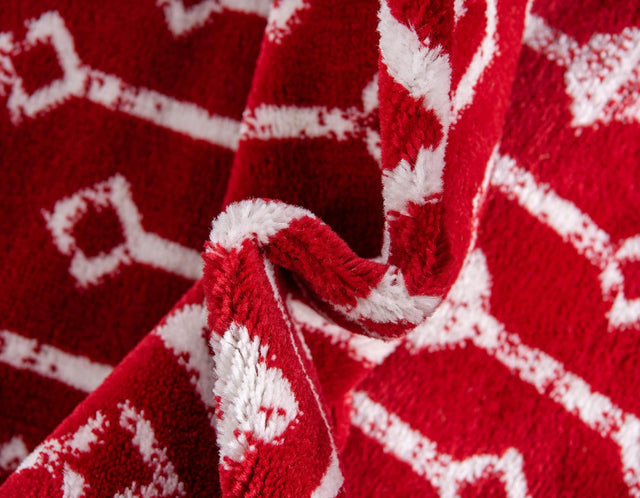 Red 8' x 8' Moroccan Trellis Square Rug