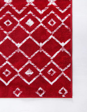 Red 8' x 8' Moroccan Trellis Square Rug