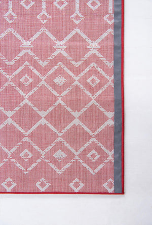Red 6' 1 x 6' 1 Moroccan Trellis Square Rug