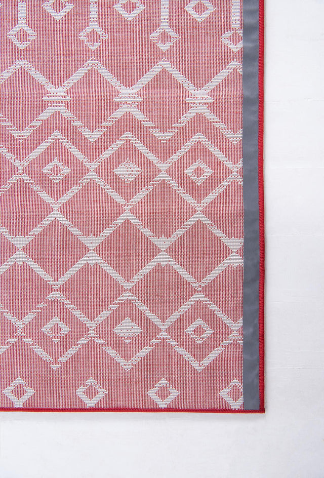 Red 6' 1 x 6' 1 Moroccan Trellis Square Rug