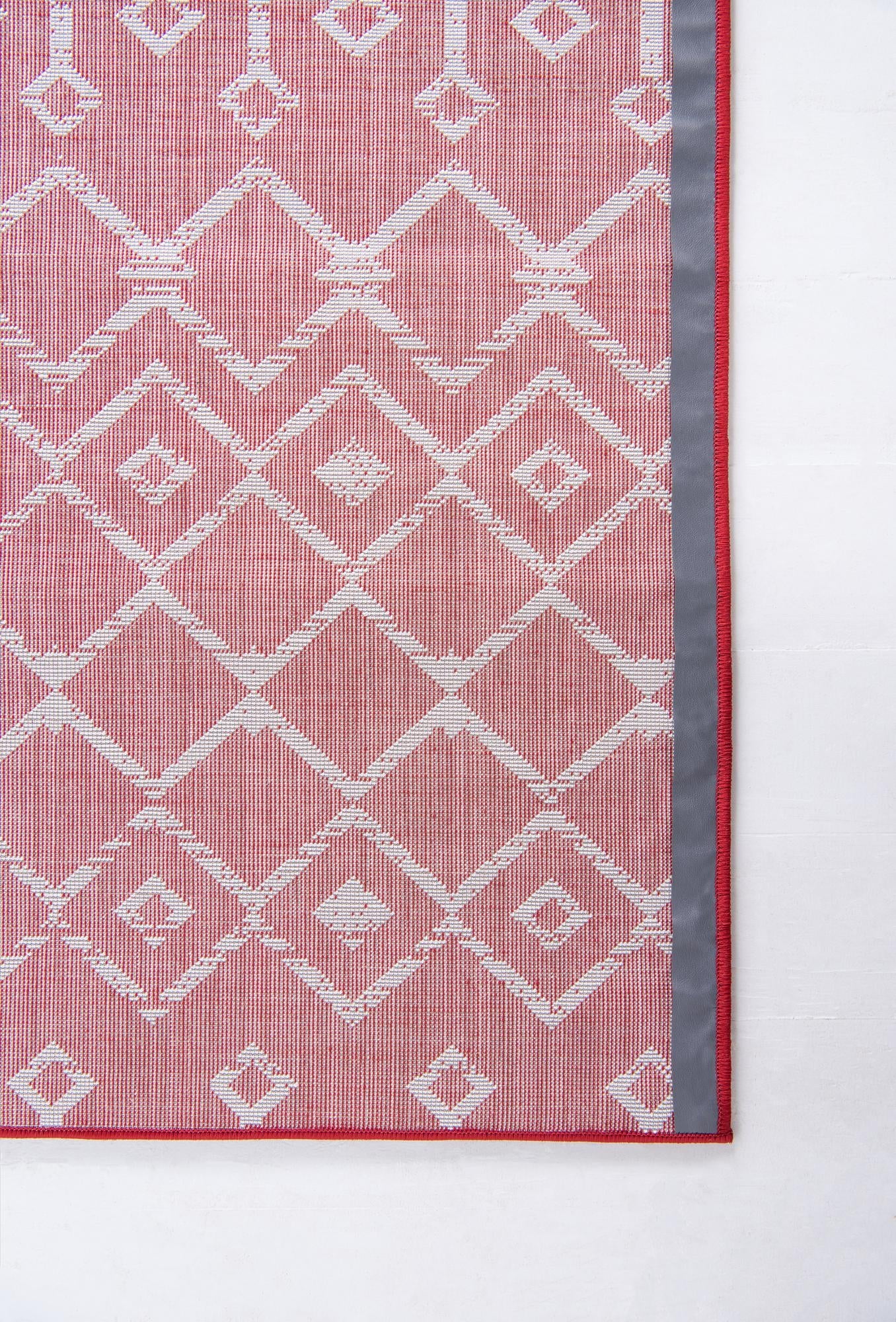 Red 7' 10 x 7' 10 Moroccan Trellis Square Area Rug 100% Polypropylene Easy Clean Geometric Traditional Carpet for Interior Design Home Decor for Sale at Rug Engine