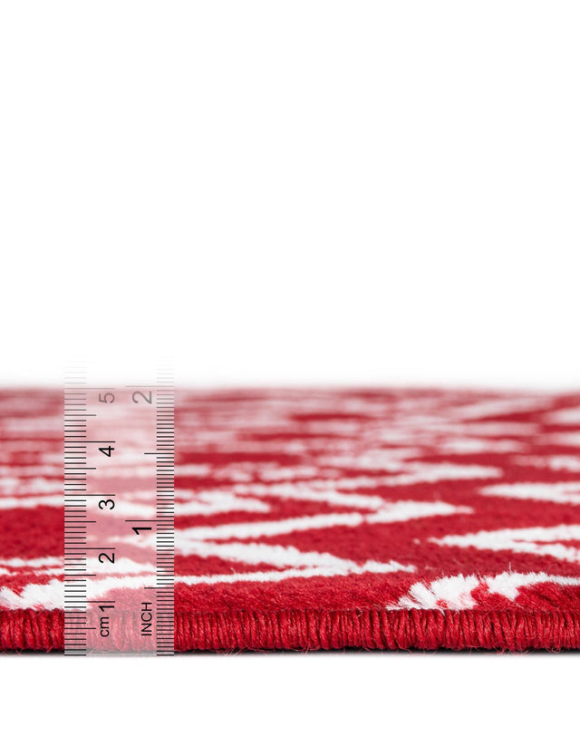Red 6' 1 x 6' 1 Moroccan Trellis Square Rug