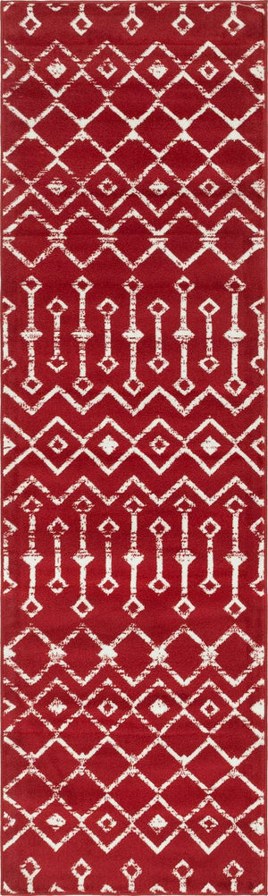 Red 2' 6 x 8' 2 Moroccan Trellis Runner Area Rug