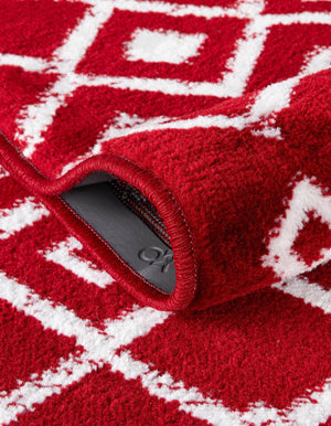 Red 2' 6 x 8' 2 Moroccan Trellis Runner Area Rug
