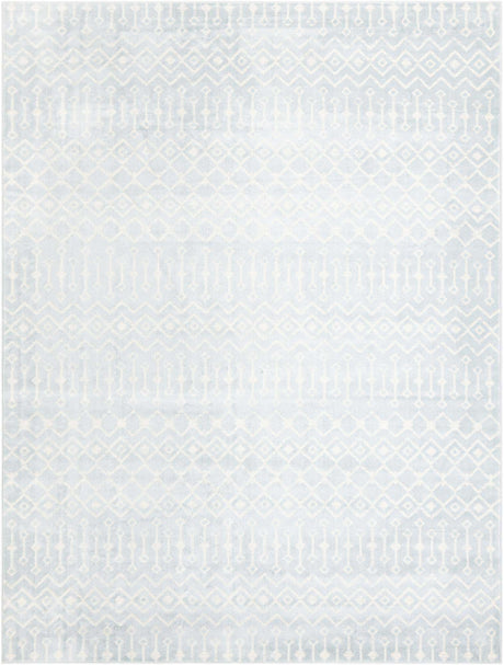 Light Blue 10' x 13' 1 Moroccan Trellis Rectangle Rug