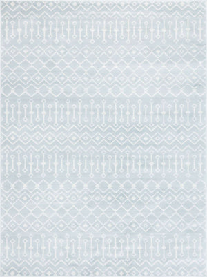 Light Blue 8' x 11' Moroccan Trellis Rectangle Rug
