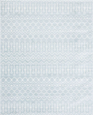 Light Blue 8' x 10' Moroccan Trellis Rectangle Rug