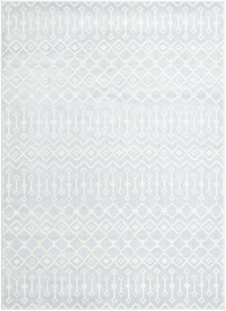 Light Blue 7' 1 x 10' Moroccan Trellis Rectangle Rug
