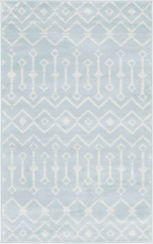 Light Blue 3' 3 x 5' 3 Moroccan Trellis Rectangle Rug