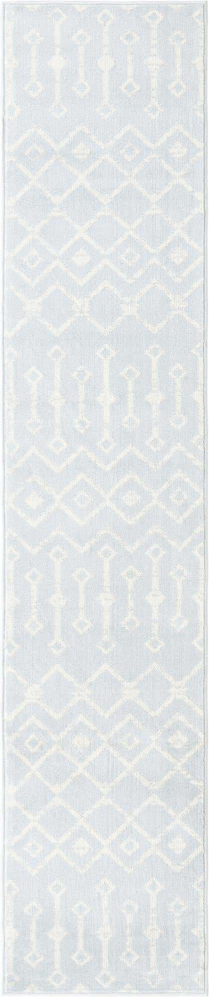Light Blue 2' x 10' Moroccan Trellis Runner Rug