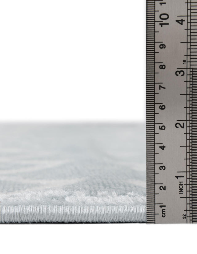 Light Blue 2' 6 x 8' 2 Moroccan Trellis Runner Rug