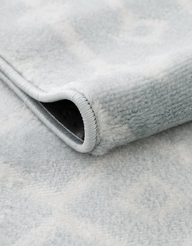 Light Blue 2' 6 x 8' 2 Moroccan Trellis Runner Rug